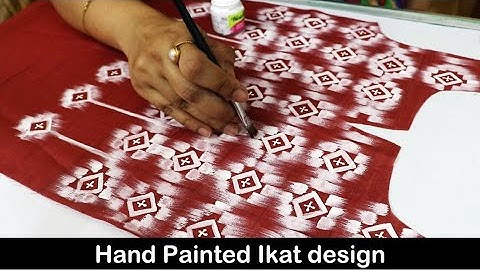 ikat design hand painting | ikat painting on Kurti | Learn about ikat painting with Acrylic Color