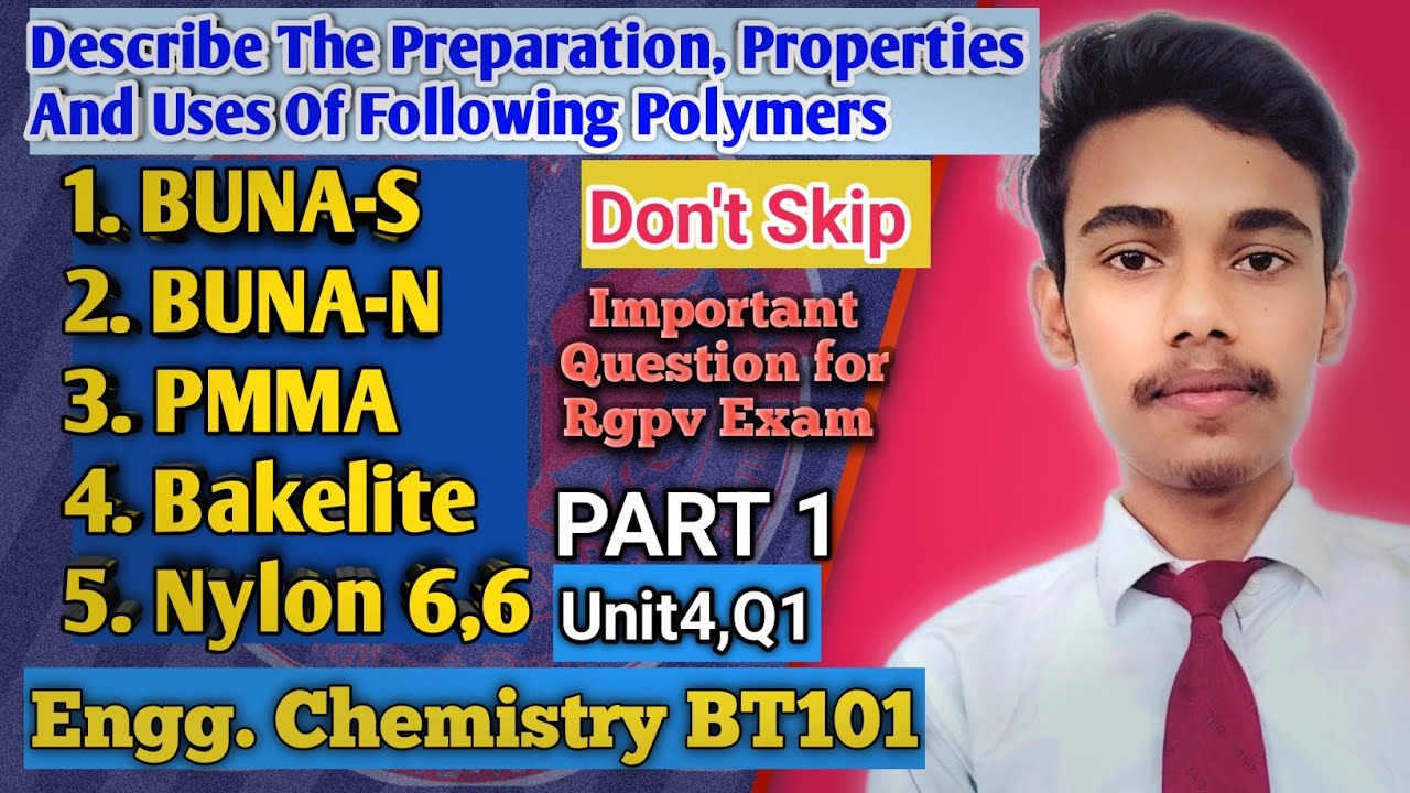 Important Questions On Polymers | Rgpv Exam | Engineering Chemistry BT101 | BTech 1st Year 