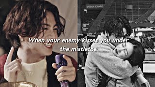 When your enemy kisses you under the mistletoe || jungkook ff oneshot