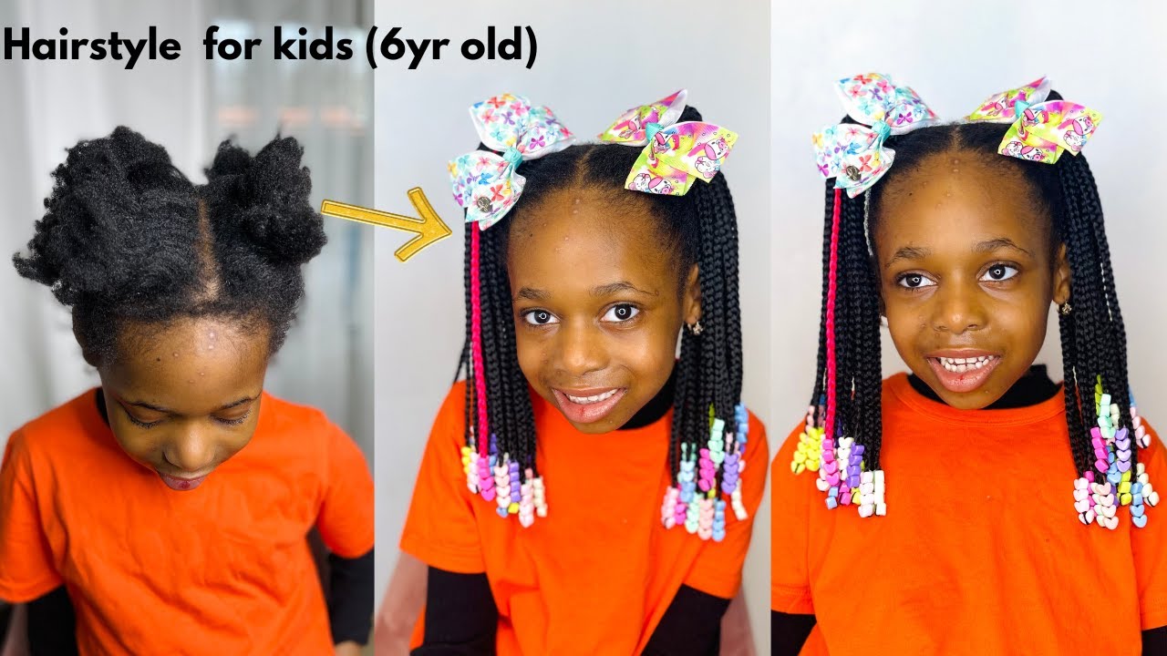 EASY Black Girl Braids || Little Girl Hairstyles Black - YouTube