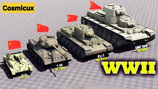 Soviet Union Tanks Size Comparison | Data Comparison | 3D Animation | 3D Size Comparison