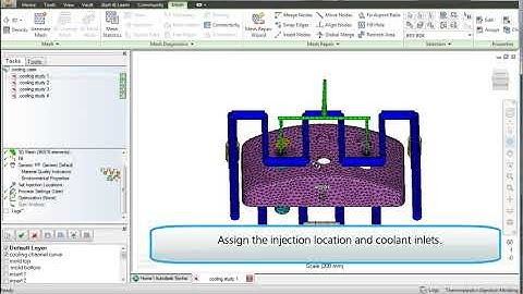 Moldflow   Transient cool analysis using a CAD mold with inserts