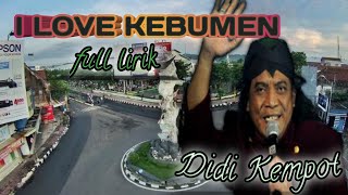 Cover Karaoke Full Lirik I LOVE KEBUMEN Didi Kempot ORG 2020