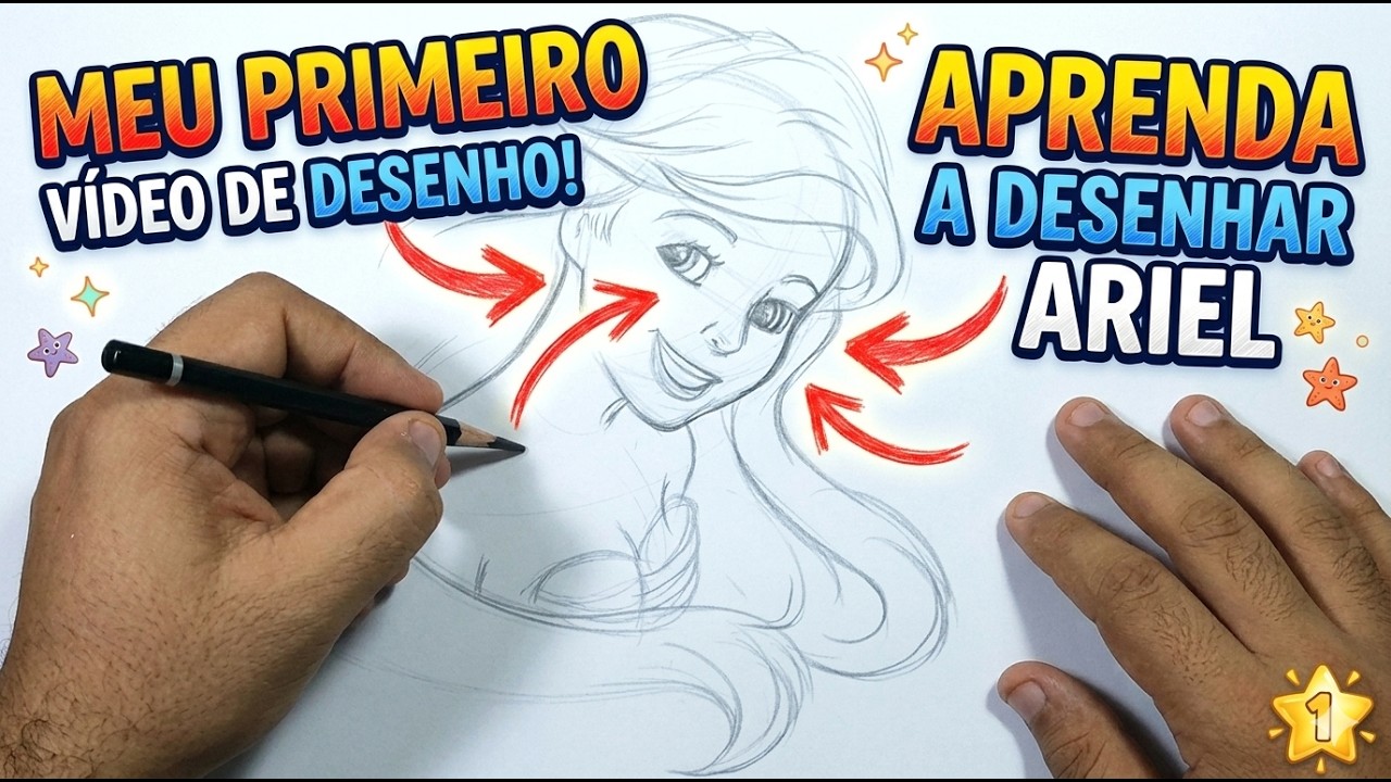 Como desenhar a pequena sereia ARIEL passo a passo fácil | Parte 01 ...