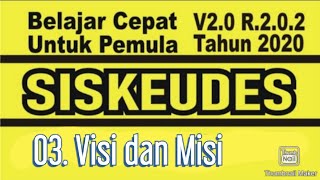 input Visi dan Misi | siskeudes 2020 terbaru