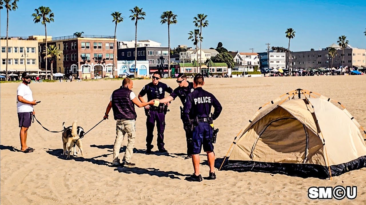 𝗟𝗔𝗣𝗗 𝗜𝗦𝗦𝗨𝗘𝗦 𝗖𝗜𝗧𝗔𝗧𝗜𝗢𝗡: Police Order Tent Removed at Venice Beach