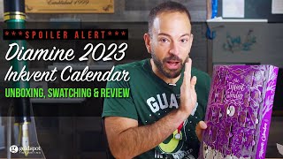 Diamine Inkvent Calendar 2023 Purple Edition Unboxing, Swatching, and Review