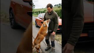 Mother Fox Stopped A Car To Save Her Baby