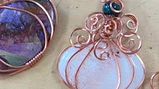 Preview - Fall Pumpkin Wire Wrapped Pendant - Video Tutorial and kit!