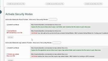 Activating the BulletProof Security Plugin