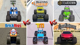 GTA 5 MONSTER TRUCK vs TRAILMAKERS vs TEARDOWN vs BEAMNG vs BRICK RIGS vs GTA SA - WHICH IS BEST?