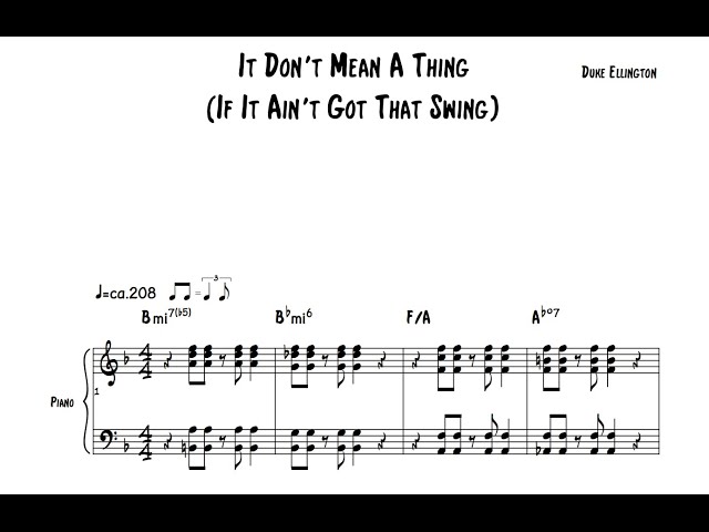It Don't Mean A Thing (If It Ain't Got That Swing) - Beegie Adair piano solo transcription
