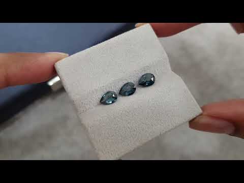 Set of cobalt blue spinels in pear cut 2.02 carats, Tanzania Video  № 2