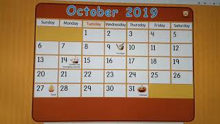 Starfall Make A Calendar October 2019