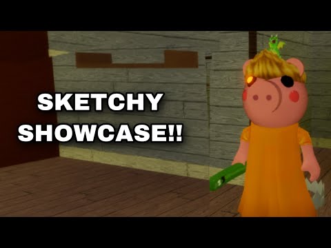 Showcase Showcase And Gameplay Of The Sketchy Skin Roblox - roblox sketchy piggy