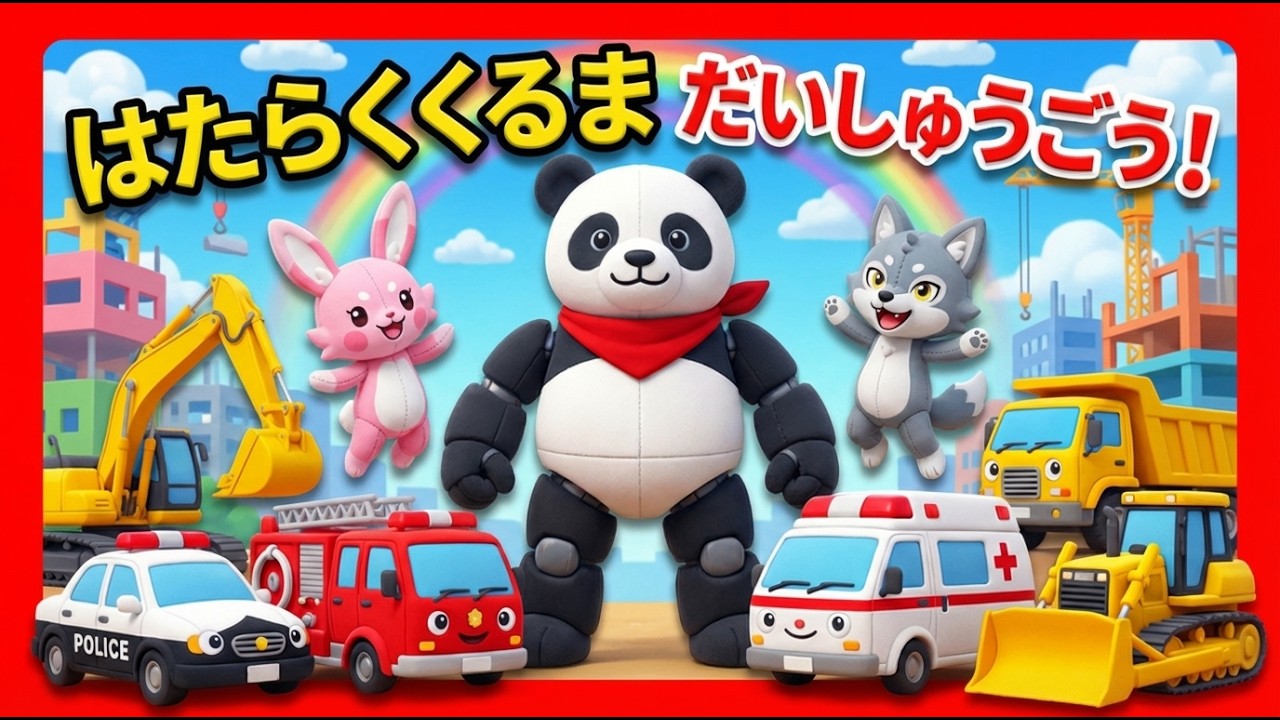 はたらくくるま だいしゅうごう！まちがいさがし・へんしん・がったい