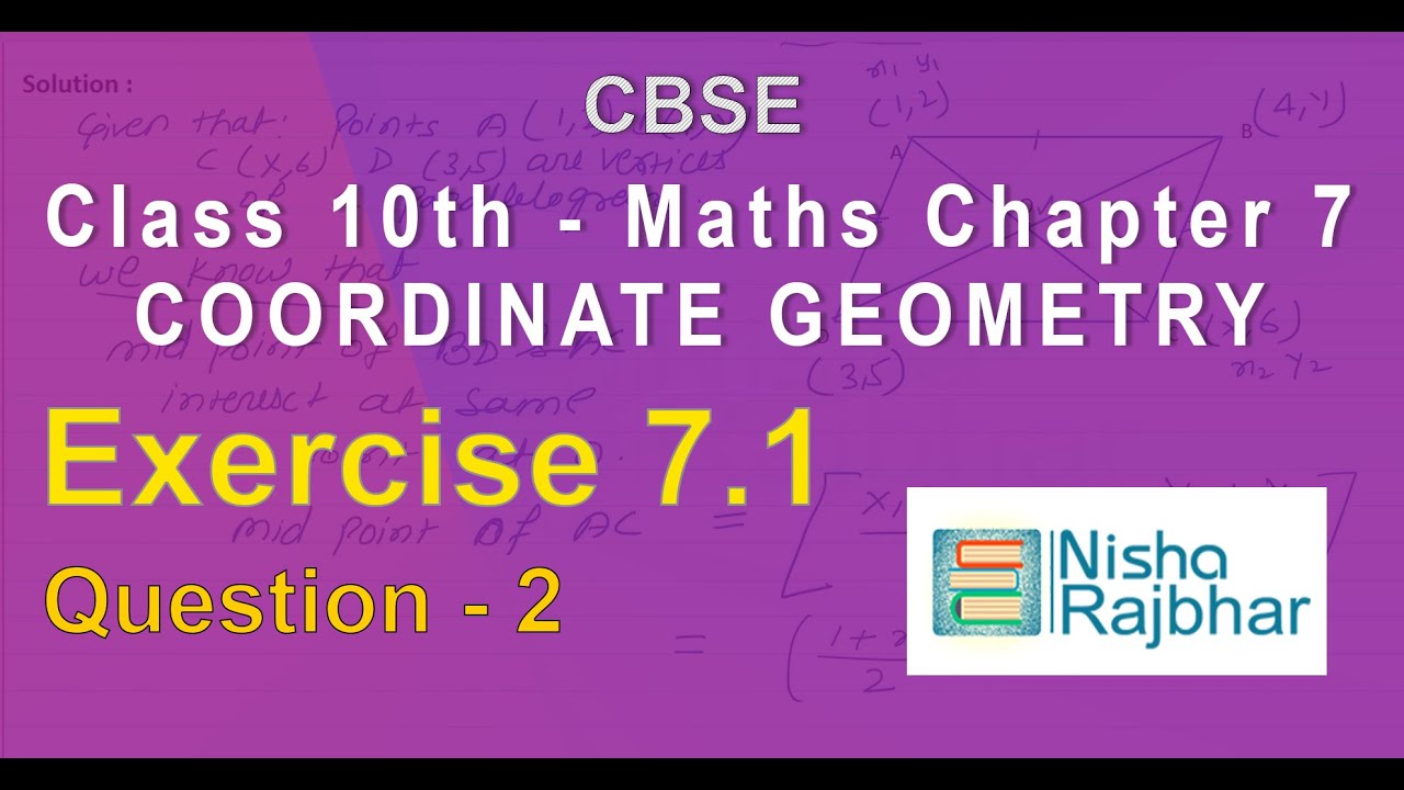 Class 10th Maths Chapter 7 Coordinate Geometry | Exercise 7.1 Question ...