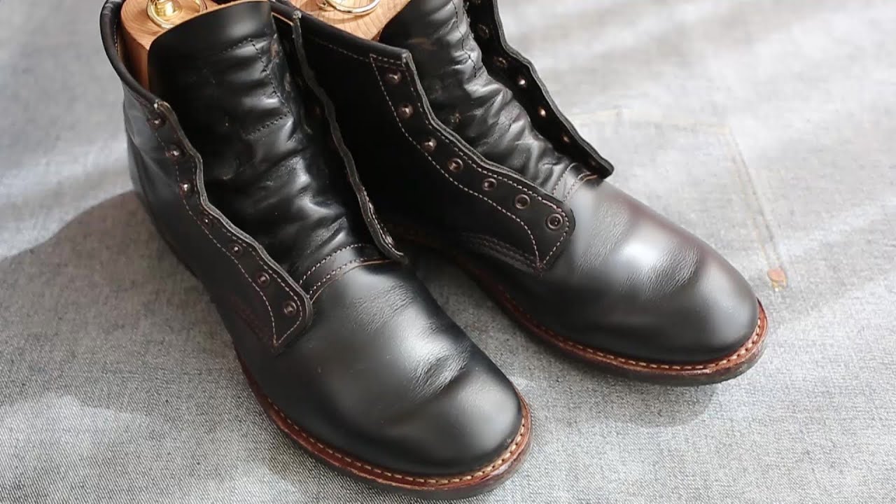 靴磨き】REDWING BECKMAN FLATBOX #9060 Easy shoe care - YouTube