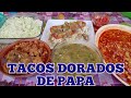 como hacer tacos dorados de papa para acompañar un pozole.