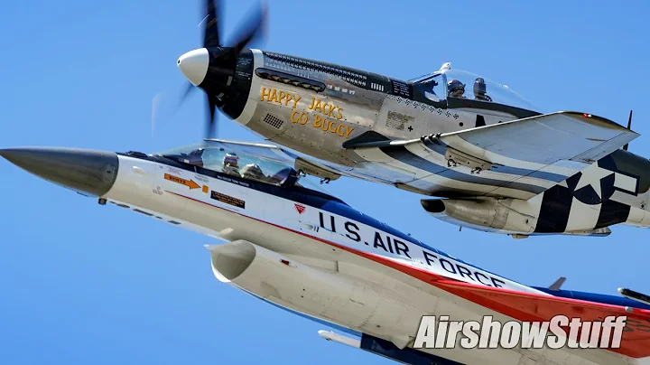 USAF F-16 Fighting Falcon Demo and P-51 Heritage Flight - TBM Gathering 2025