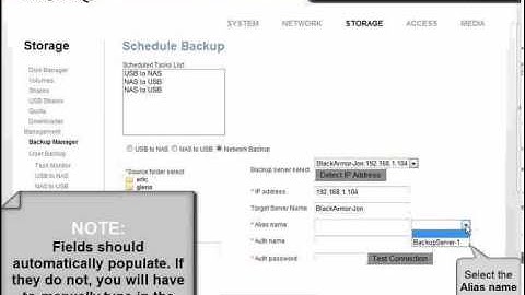 Black Armor NAS  Using the Backup Manager Feature of the Web UI_NAS-USB Scheduled Back Up