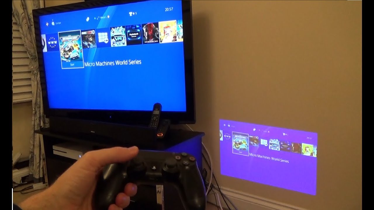 Portable Gaming via Projector & Wireless HDMI YouTube
