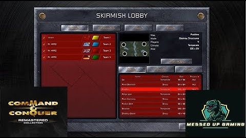 Command and Conquer Red Alert Remastered Skirmish Gameplay USSR– MAP: Puddles 1