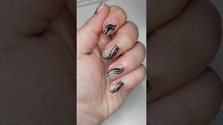 Easy Reflective Nails with Black Nail Art ✨️ #nailart #nails #youtubeshorts #shorts