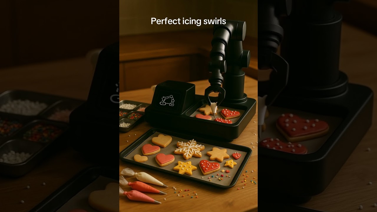 The cookie bot fully automated with robot arm. Ai flex bot