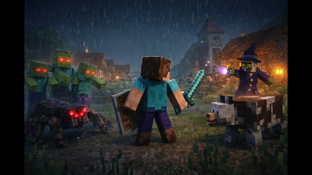 Playing Minecraft Bedrock hardcore Survival