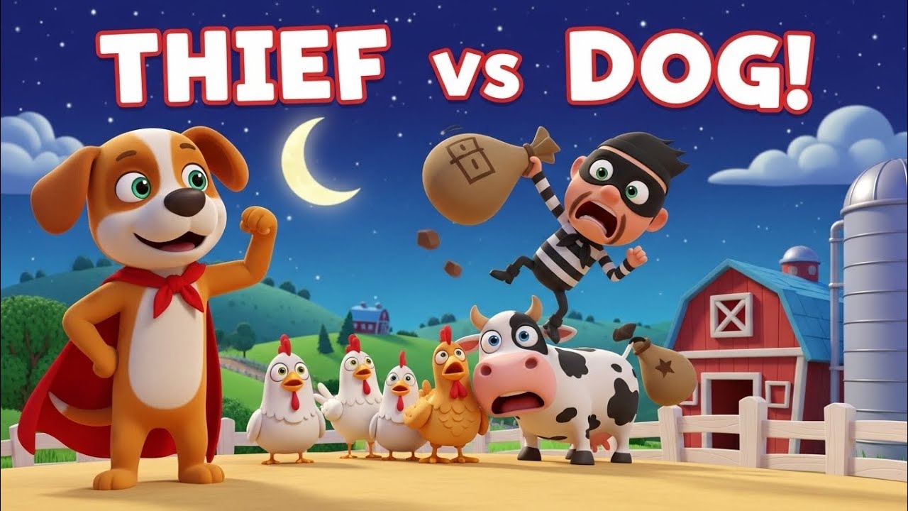 Night Thief vs Brave Dog | Hero Dog Saves the Farm 🐶🌙