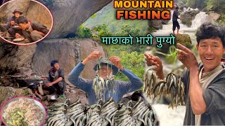 Fishing Challenge in Mountain River ! Fishing in Danger River ! Fishing Cooking and Eating