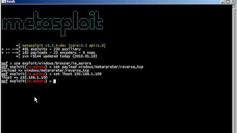 Reproducing the "Aurora" IE Exploit with Metasploit v3.3.4-dev