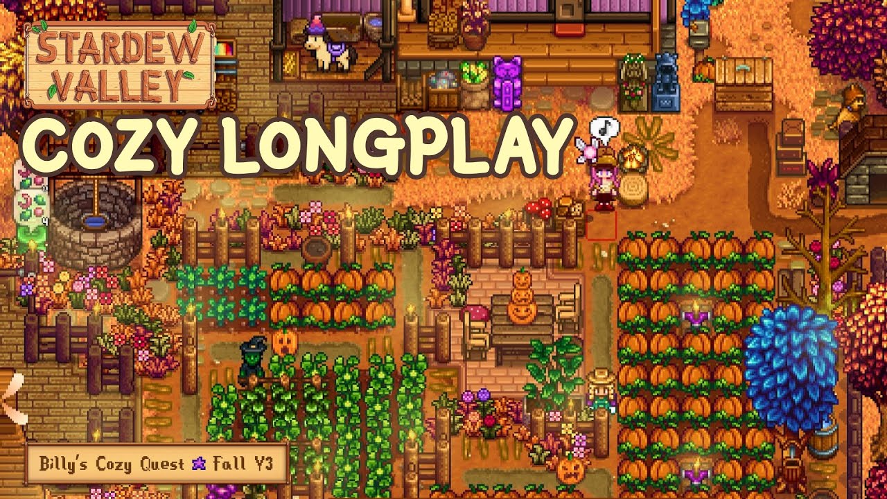 Stardew Valley 1.6 No Commentary Longplay 🍁🎃 Cozy Gameplay for Sleep, Work, or Study 🐿️ Fall Year 3