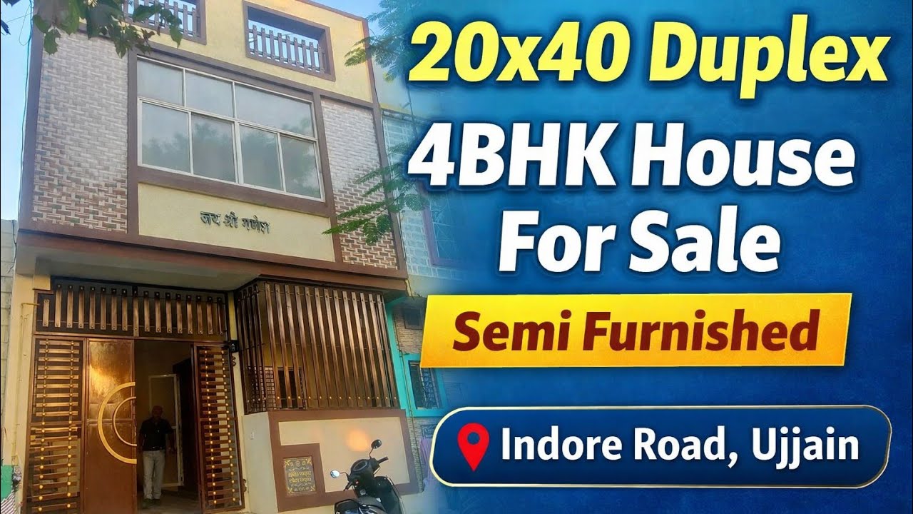 Продается двухэтажный дом 20×40 с 4 спальнями в Уджайне | Частично меблирован | Недвижимость на д...