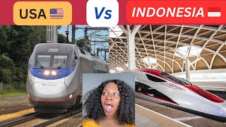 AMERICAN Trains Vs Indonesia LUXURY Speed Trains… This is SHOCKING😱