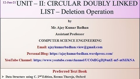 Circular Doubly Linked List: Deletion Operation
