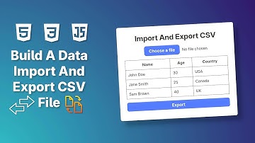Build a CSV Import & Export Tool with HTML, CSS & JavaScript | Step-by-Step Tutorial