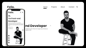 Responsive Portfolio Landing page with Dark Theme using HTML , CSS  & JS