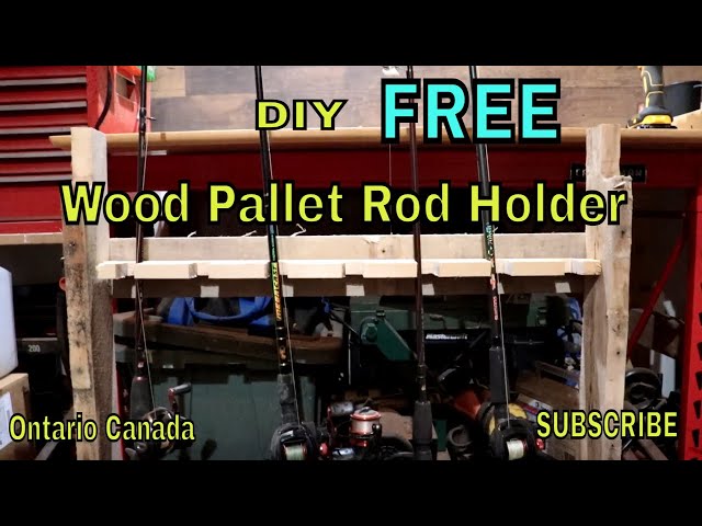 DIY Fishing Rod Rack Made from Pallets 