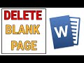 How to Delete a Blank Page in Word 2019