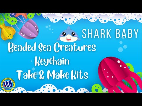 Beaded Sea Creatures Keychain - Shark Baby