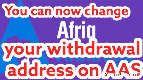 How to change your withdrawal address in AAS