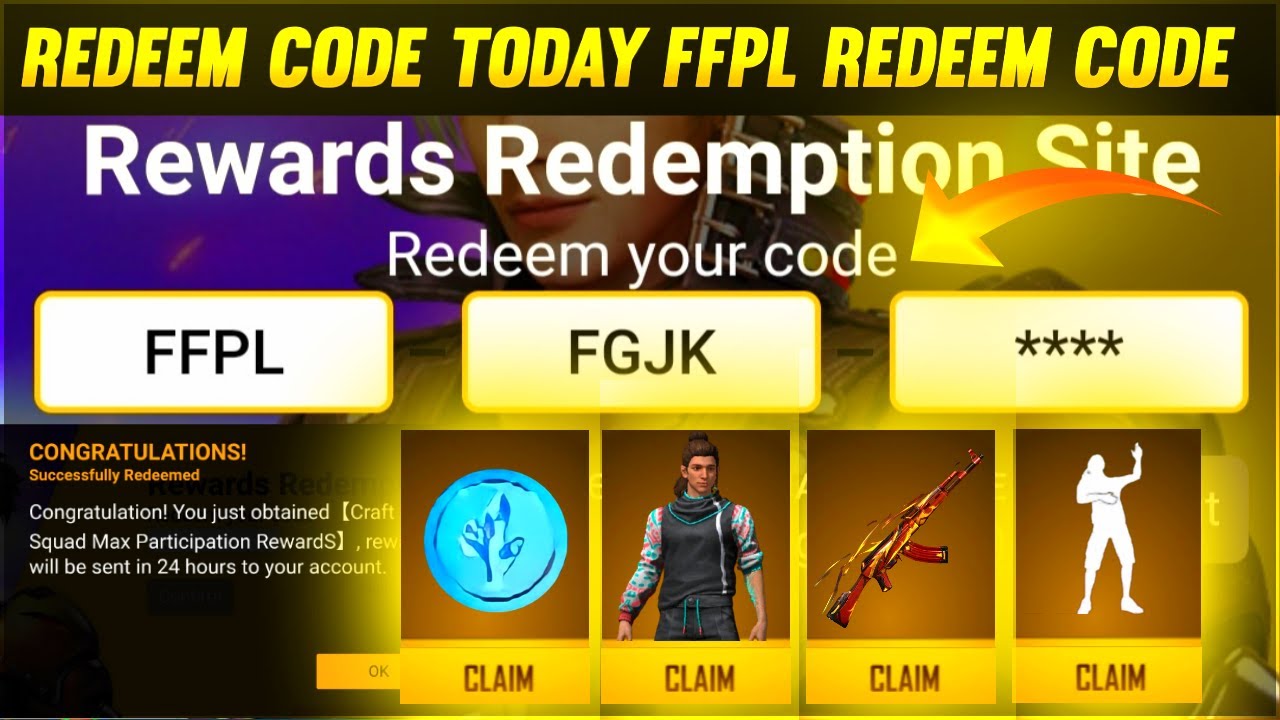 Free Fire Redeem Code Today 26 January 2022 | FFPL Redeem Code Free Fire | Redeem Code FFPL Final