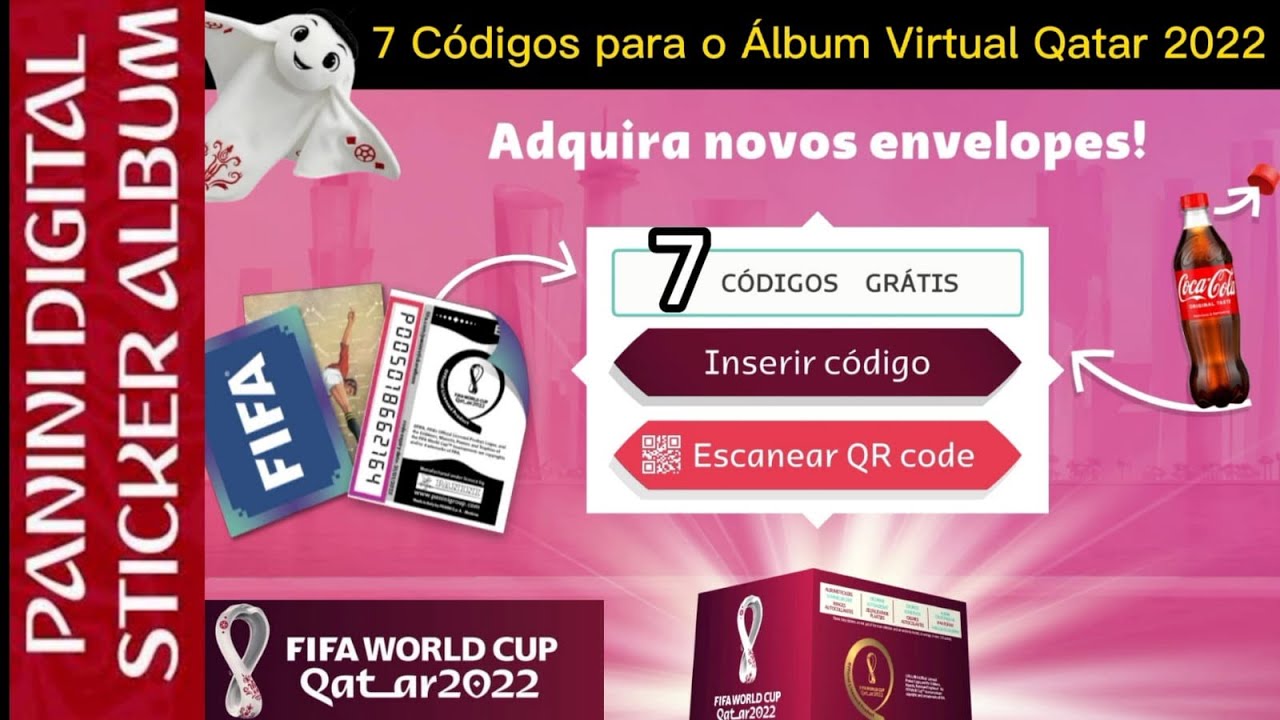 Código Promocional Grátis - 7 Códigos para o Álbum Virtual Copa 2022 e Dica de Resgate
