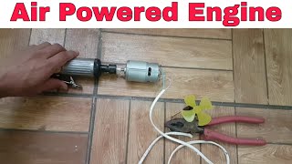 Making a Simple Compressed Air Engine using Air Compressor - DIY Machine Idea