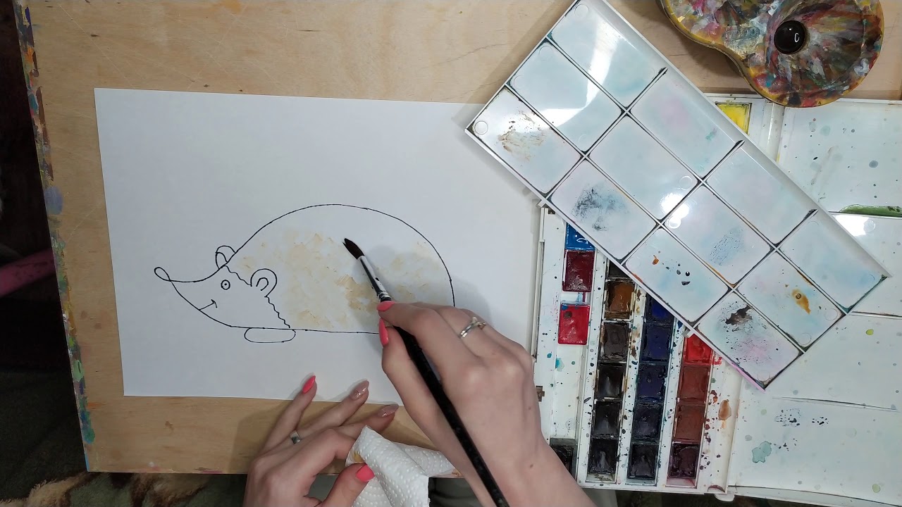 Техника сухая кисть - YouTube