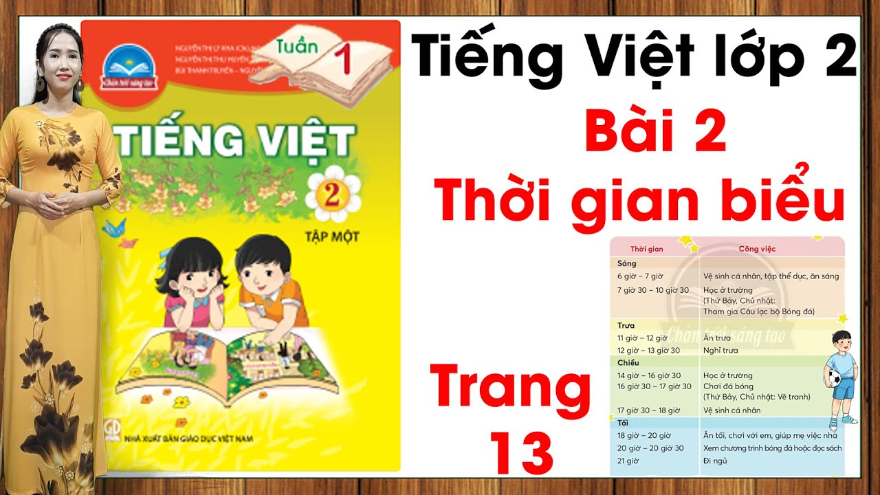 Tiếng Việt lớp 2 chân trời sáng tạo tuần 1 bài 2 |Thời gian biểu