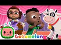 The cow goes moo animal dance  cocomelon  cody time  cocomelon songs for kids  nursery rhymes