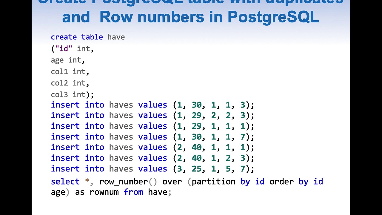 Num rows